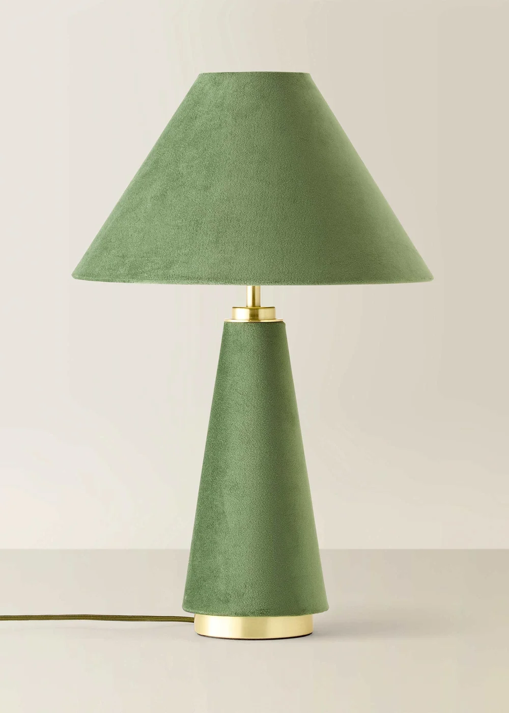 ValueLights Martha Green Velvet Table Lamp With Warm White Bulb - One Size Image 3