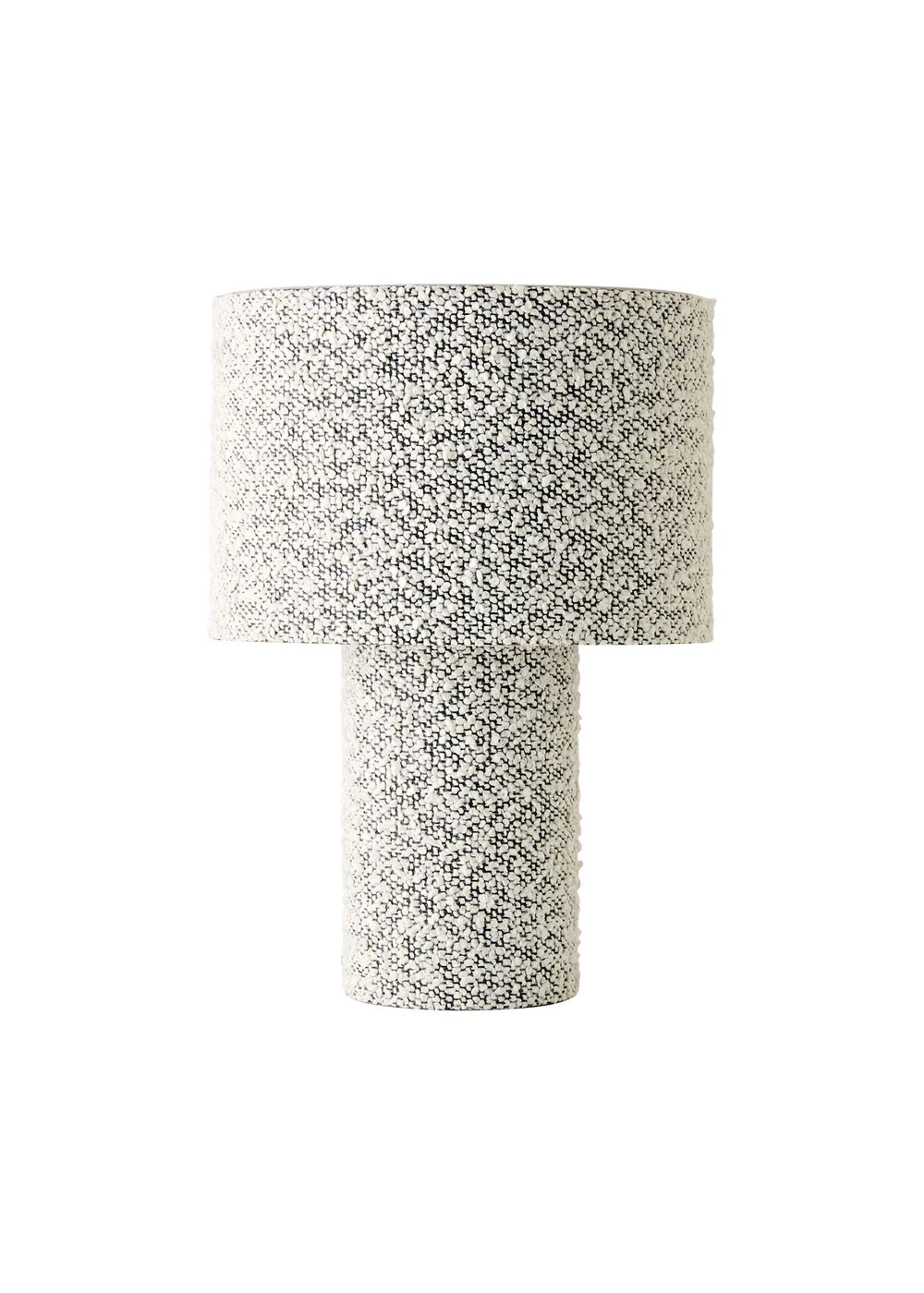 ValueLights Ash Grey Fleck Boucle Table Lamp With Warm White Bulb - One Size Image 5