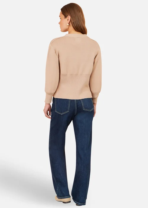 Yumi Beige Knitted Button Cardigan - L Image 3