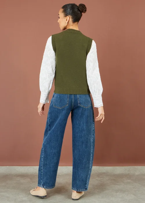 Yumi Green Flower Applique Knit Tank - M Image 3