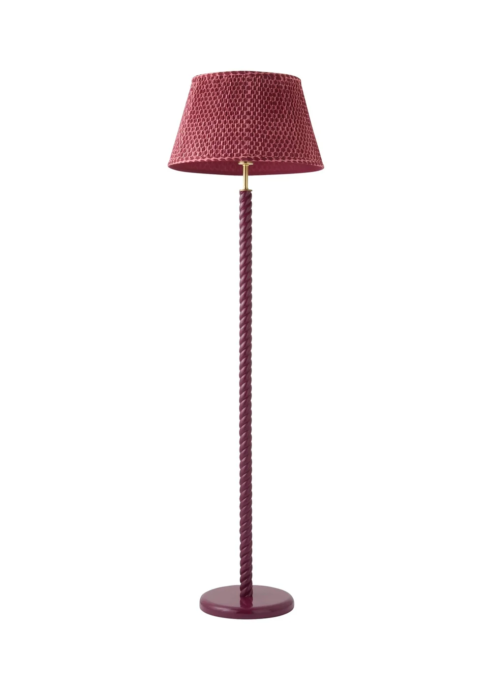 ValueLights Amara Pink Twist Floor Lamp With Double Pink Pleated Shade & Warm White Bulb - One Size Image 5