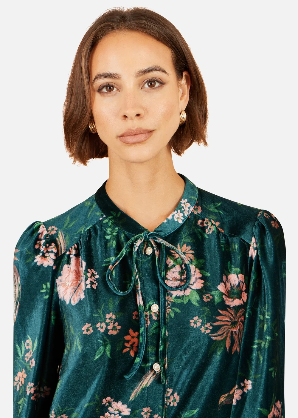 Yumi Green Printed Velvet Tunic Dress - 18 Image 4