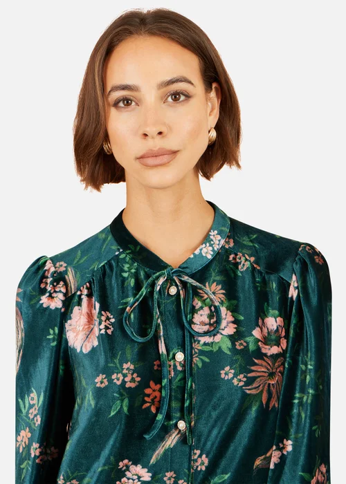 Yumi Green Printed Velvet Tunic Dress - 18 Image 4