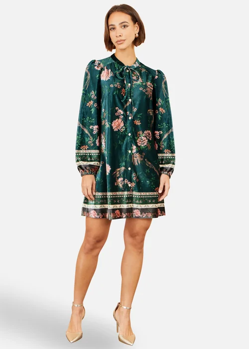 Yumi Green Printed Velvet Tunic Dress - 18 Image 2
