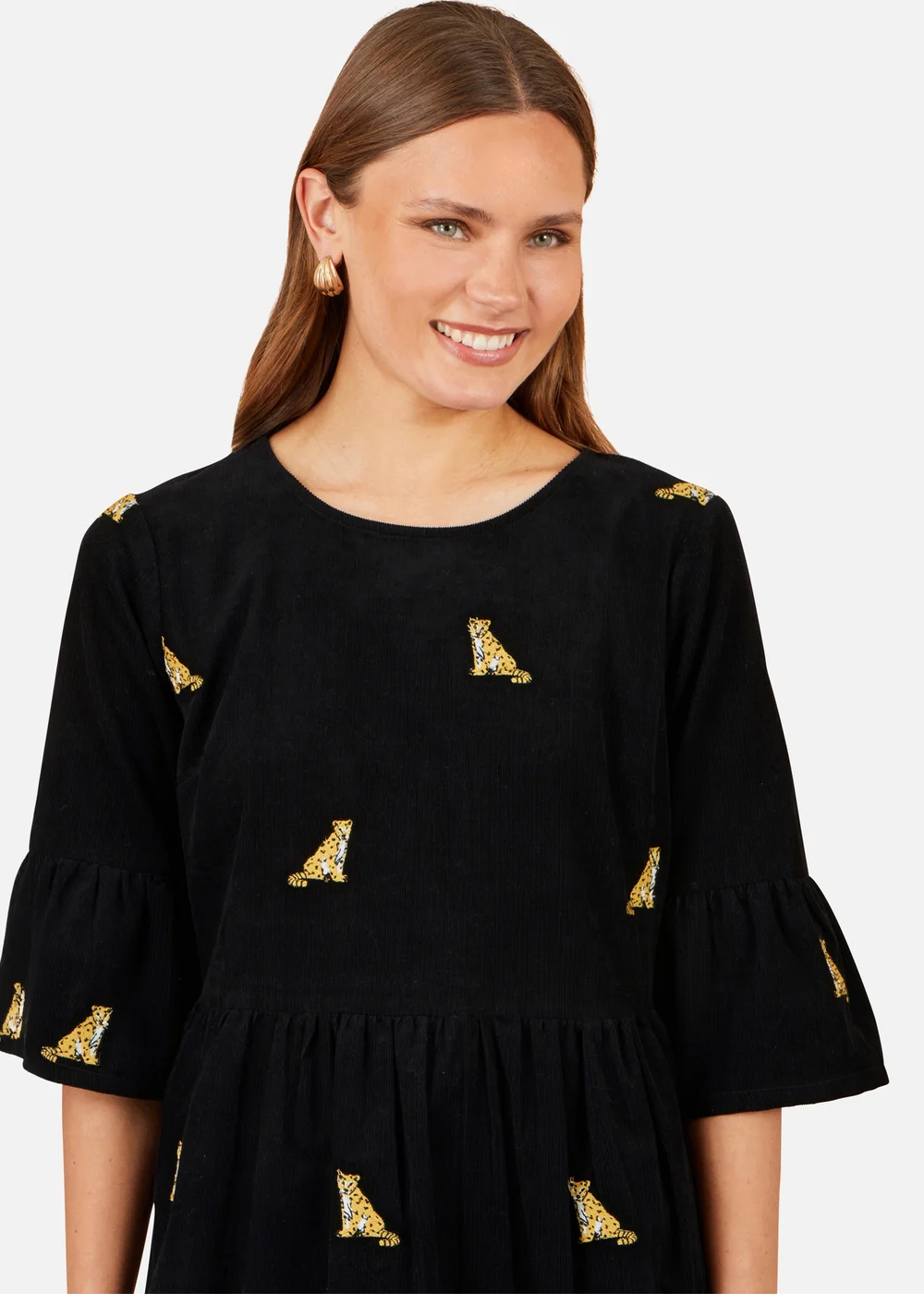 Yumi Black Leopard Embroidered Cord Tunic - 10 Image 4