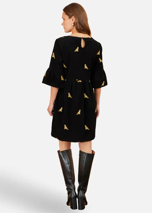 Yumi Black Leopard Embroidered Cord Tunic - 10 Image 3