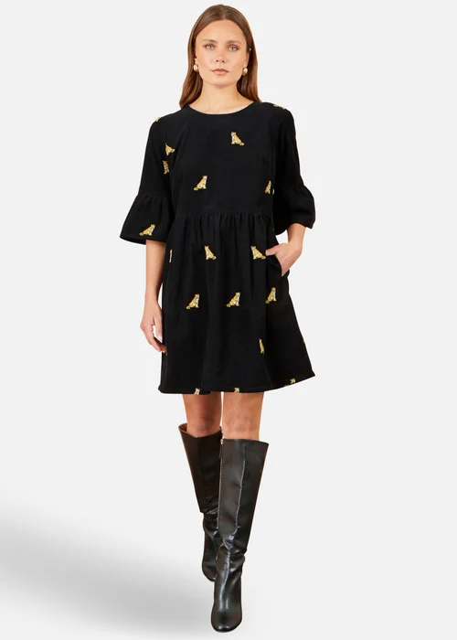 Yumi Black Leopard Embroidered Cord Tunic - 10 Image 2