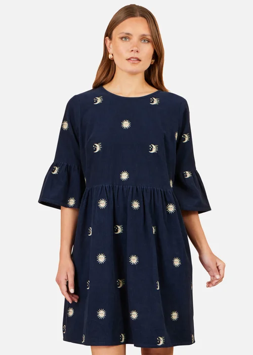 Yumi Navy Cosmic Embroidered Cord Tunic - 14 Image 1