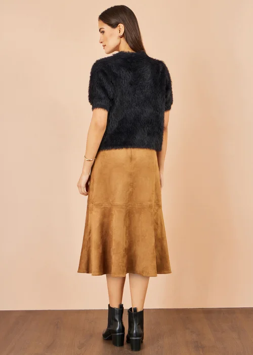 Yumi Brown Faux Suede Midi Skirt - 10 Image 2
