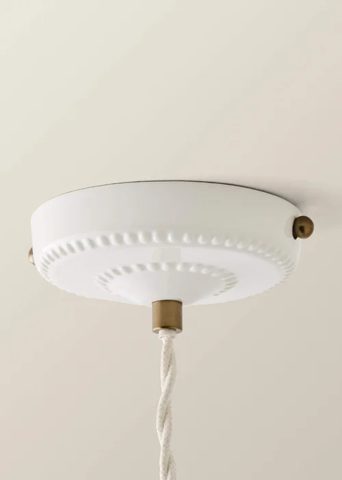 ValueLights Burford Ceramic Ribbed Ceiling Pendant With Warm White Bulb - One Size Image 6
