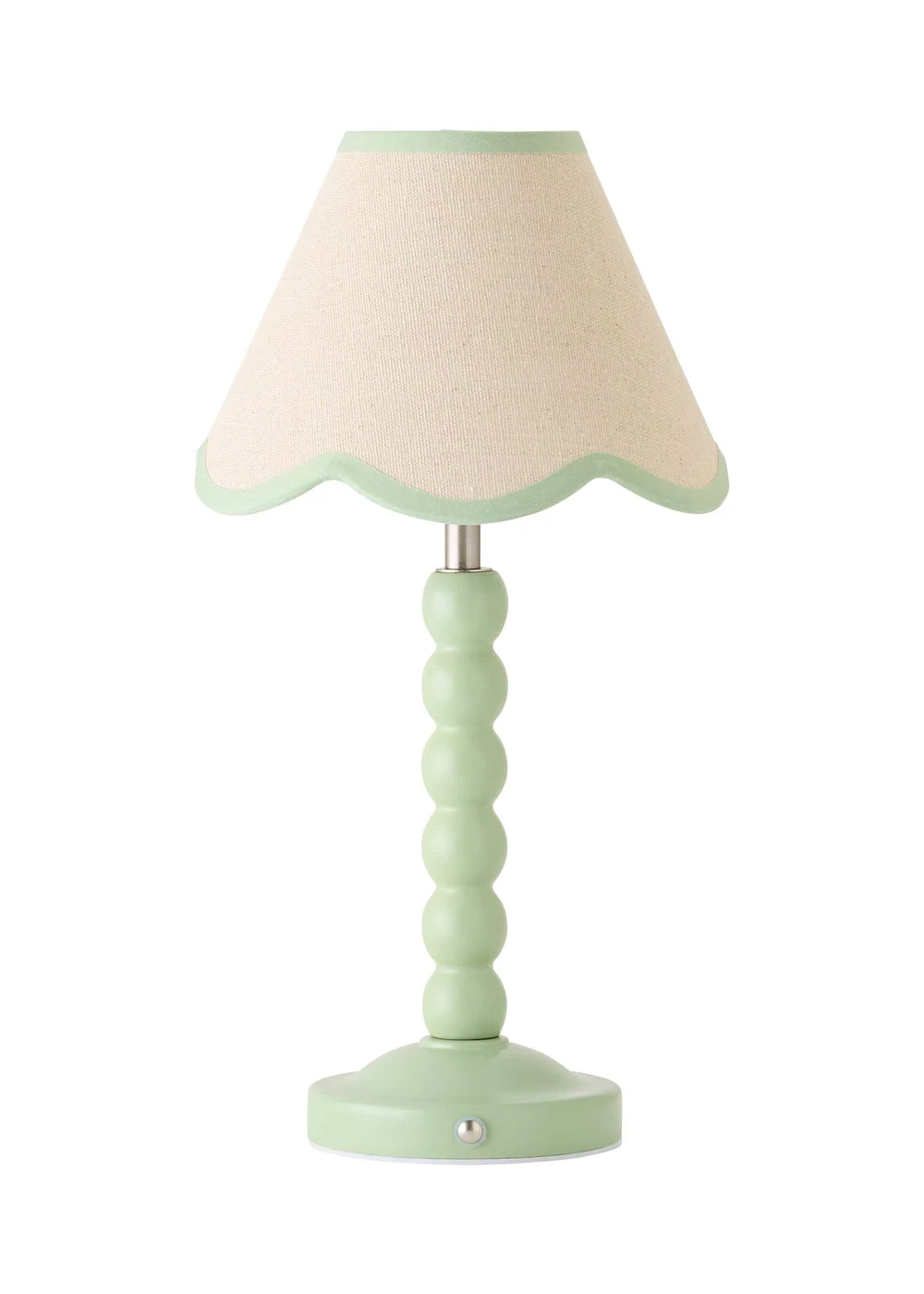 ValueLights Bobble Green Rechargeable Table Lamp with Green Trim Scallop Shade - One Size Image 5