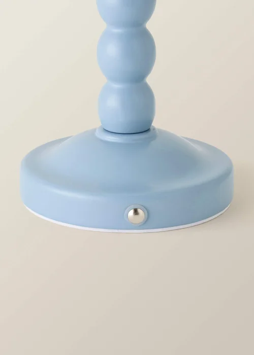 ValueLights Bobble Blue Rechargeable Table Lamp With Blue Trim Scallop Shade - One Size Image 6