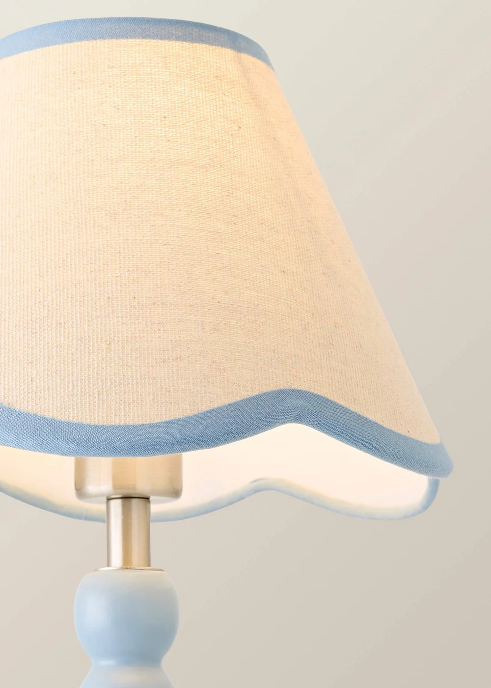 ValueLights Bobble Blue Rechargeable Table Lamp With Blue Trim Scallop Shade - One Size Image 4