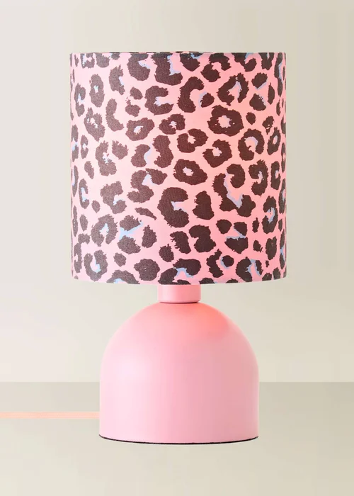 ValueLights Miley Pink Leopard Table Lamp With Warm White Bulb - One Size Image 3