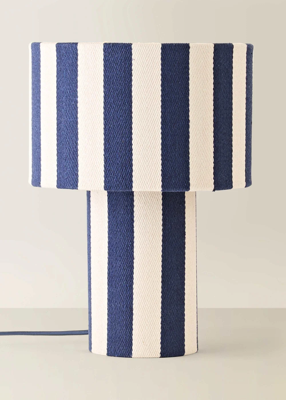 ValueLights Florence Burgundy Pinstripe Linen Table Lamp With Warm White Bulb - One Size Image 3