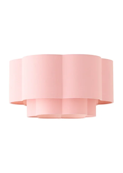 ValueLights Nora Pink 2 Tier Linen Scallop Easy Fit Shade - One Size Image 5