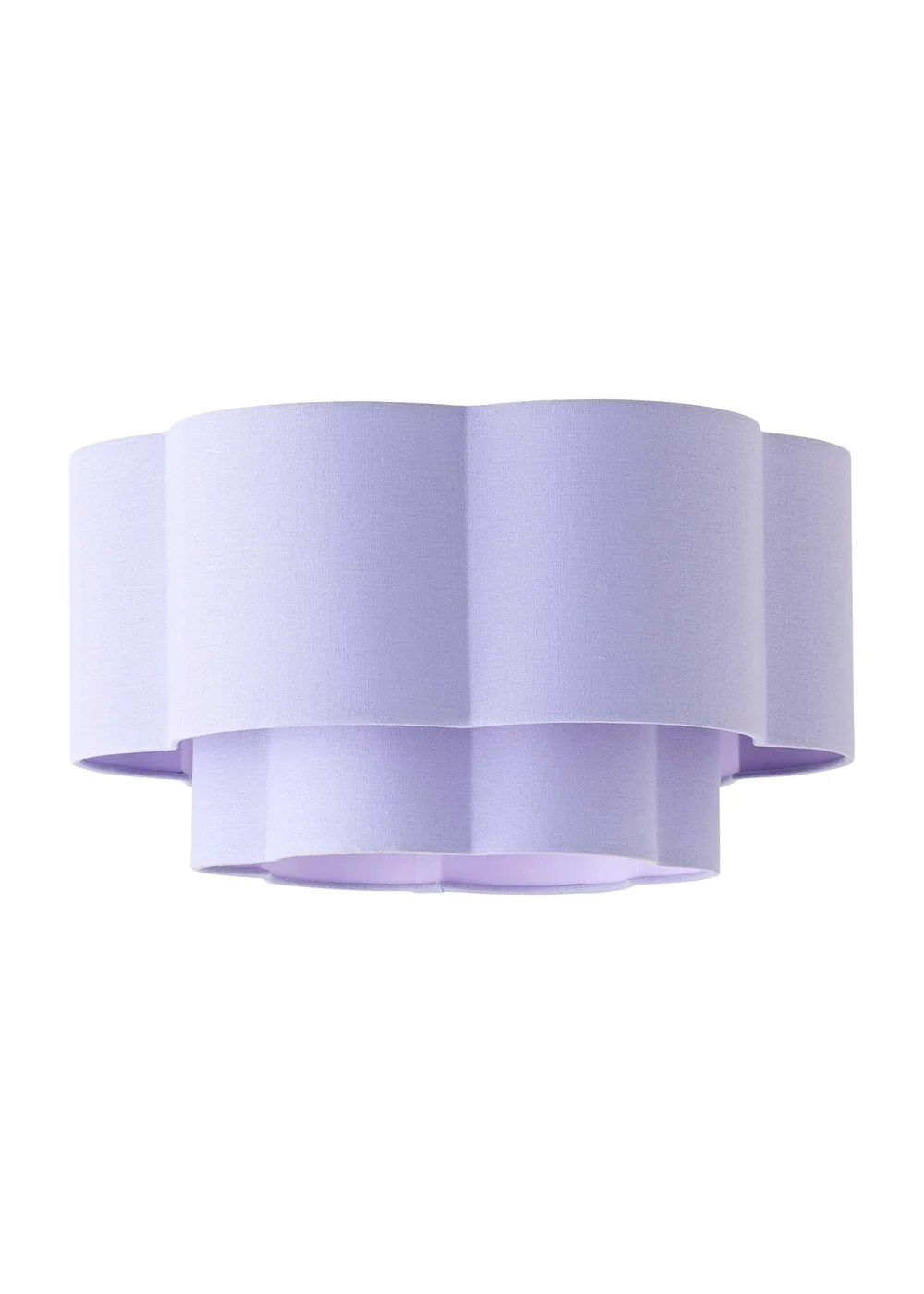 ValueLights Nora Lilac 2 Tier Linen Scallop Easy Fit Shade - One Size Image 5