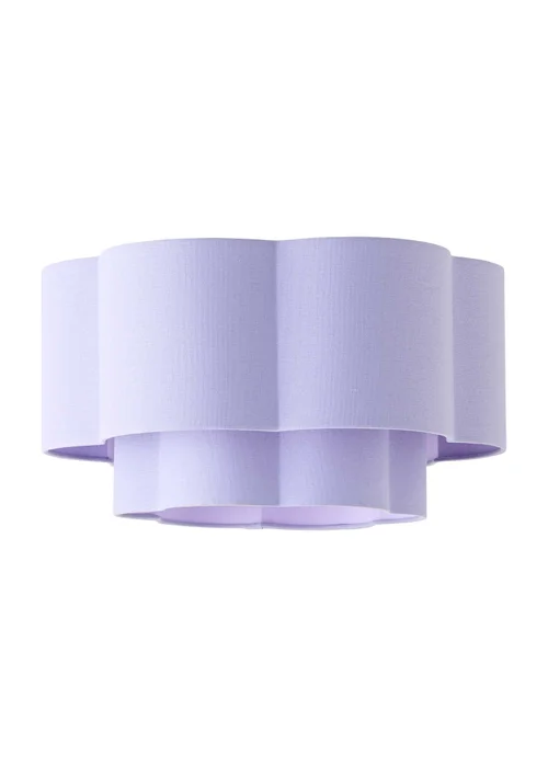 ValueLights Nora Lilac 2 Tier Linen Scallop Easy Fit Shade - One Size Image 5