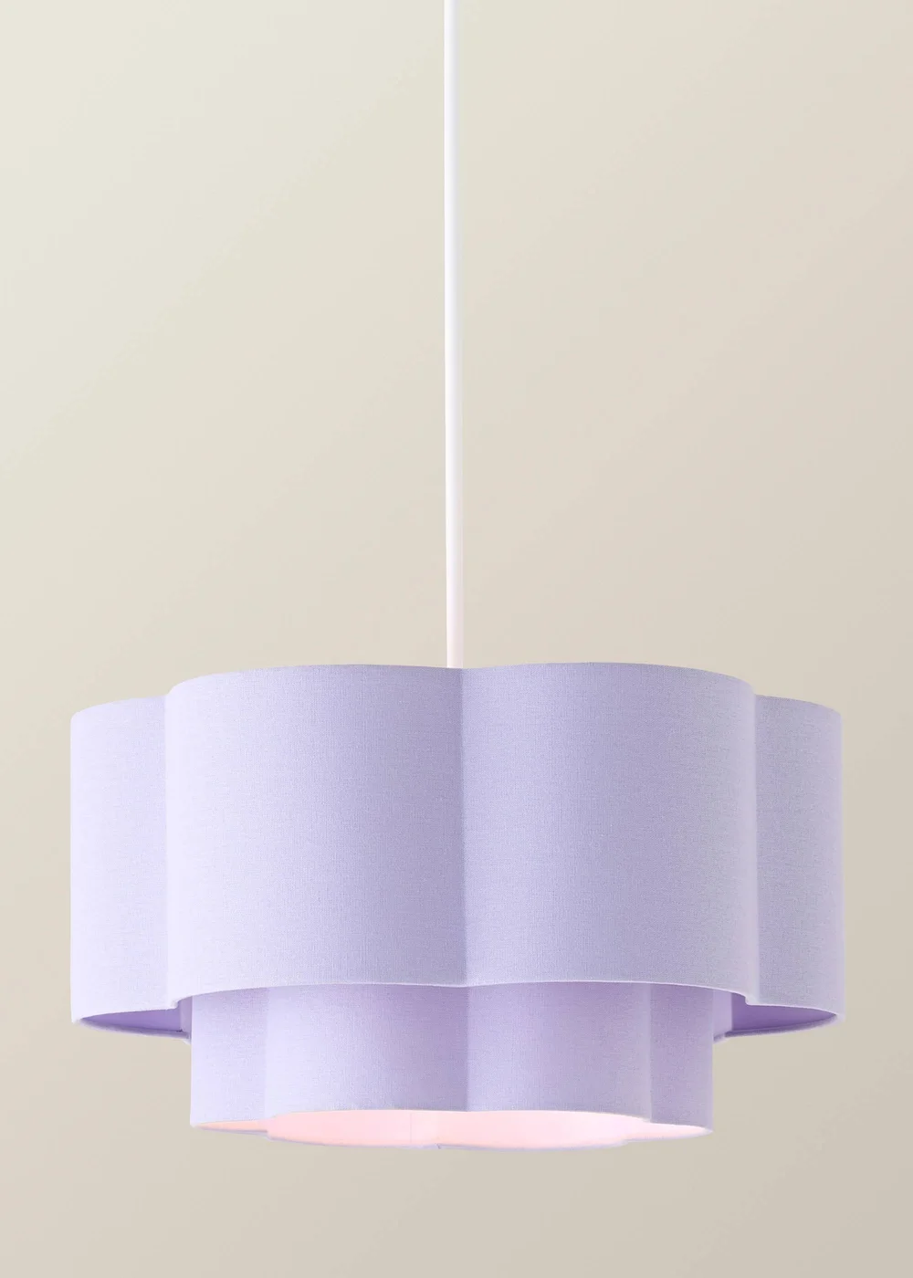 ValueLights Nora Lilac 2 Tier Linen Scallop Easy Fit Shade - One Size Image 3