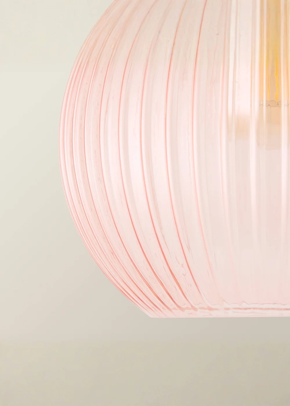 ValueLights Maddison Pink Ribbed Glass Easy Fit Shade - One Size Image 3