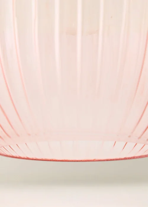 ValueLights Maddison Pink Ribbed Glass Easy Fit Shade - One Size Image 4