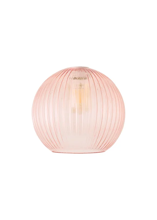 ValueLights Maddison Pink Ribbed Glass Easy Fit Shade - One Size Image 5