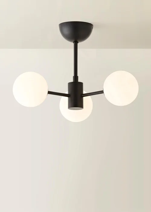 ValueLights Marlow Matte Black Multi Arm Ceiling Light With Warm White Bulb - One Size Image 3