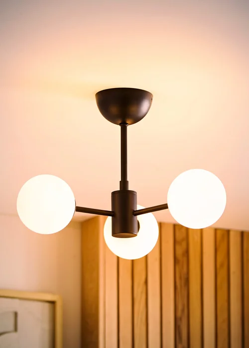 ValueLights Marlow Matte Black Multi Arm Ceiling Light With Warm White Bulb - One Size Image 2