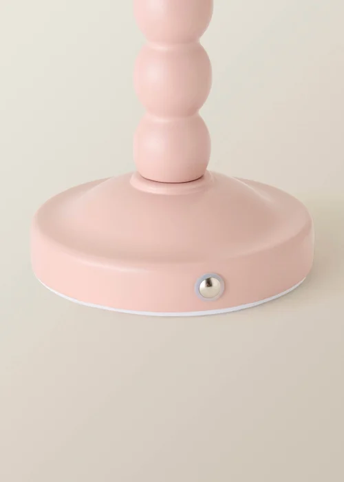 ValueLights Bobble Pink Rechargeable Table Lamp With Pink Trim Scallop Shade - One Size Image 6