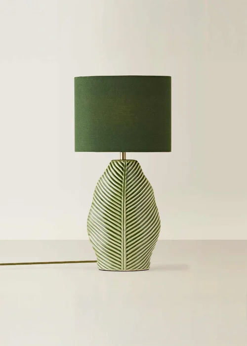 ValueLights Paloma Leaf Ceramic Table Lamp With Shade - One Size Image 3