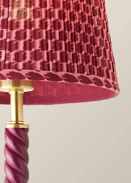 ValueLights Amara Pink Twist Table Lamp With Double Pink Pleated Shade & Warm White Bulb - One Size Image 4