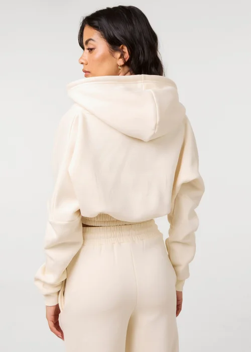 Pink Vanilla Cream Fleece Lined Cropped Hoodie - L Image 4