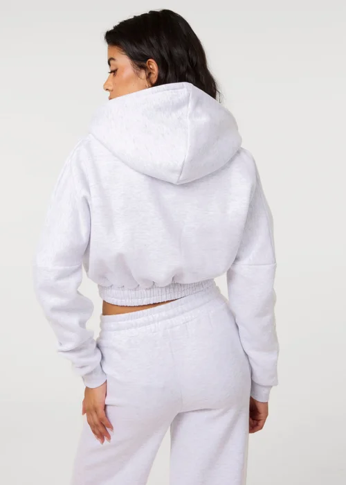 Pink Vanilla Grey Fleece Lined Cropped Hoodie - L Image 4
