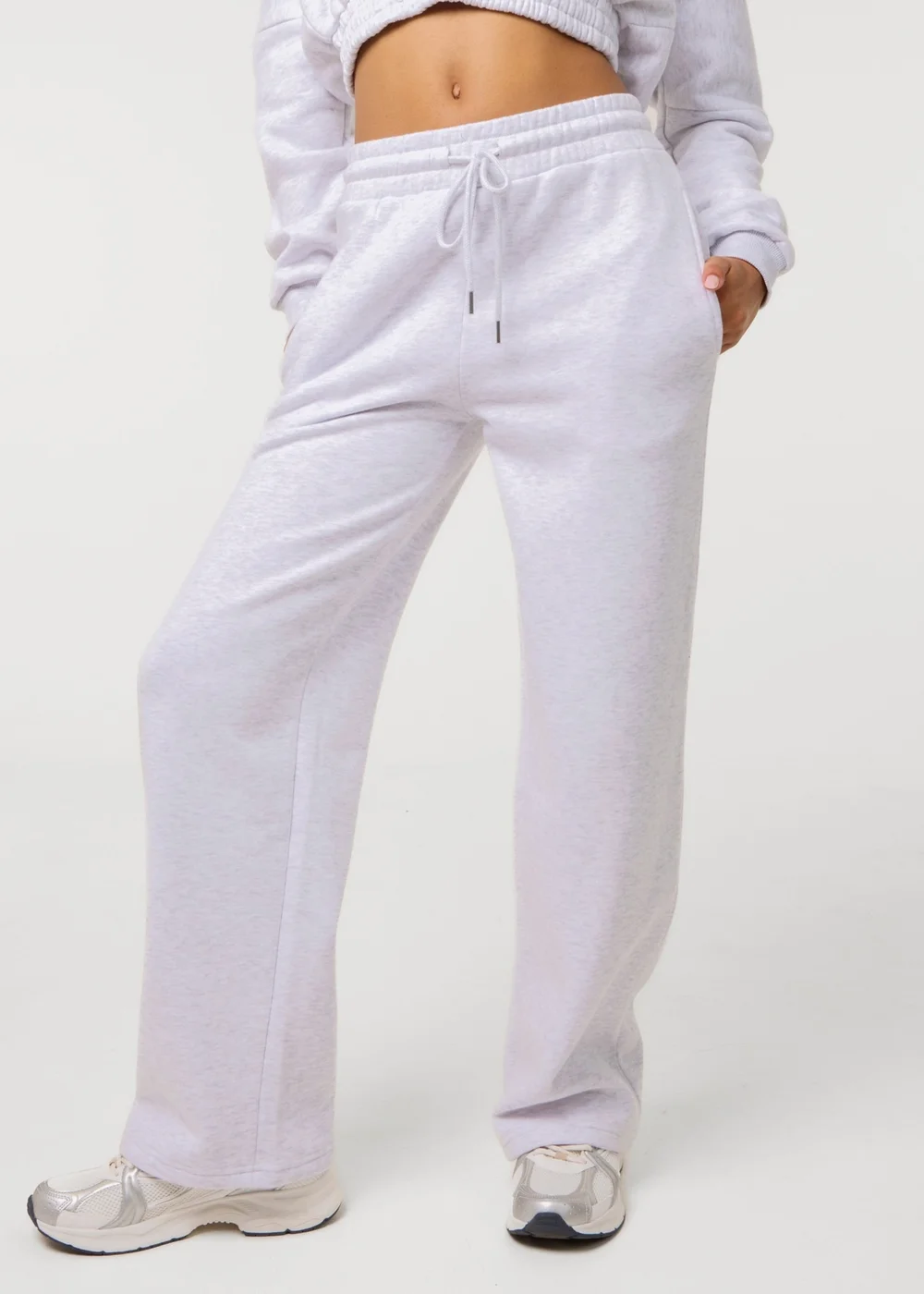Pink Vanilla Grey Fleece Lined Straight Leg Joggers - XS Image 2
