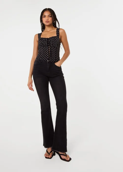 Pink Vanilla Black Polka Dot Hook & Eye Crop Top - S Image 2