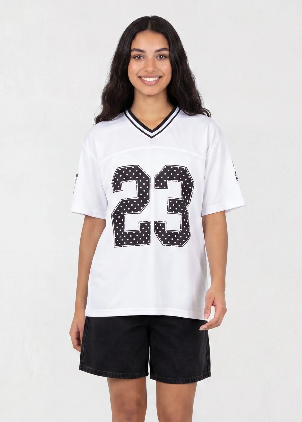 Pink Vanilla White Polka Dot Detail Sports Jersey - S/M Image 2