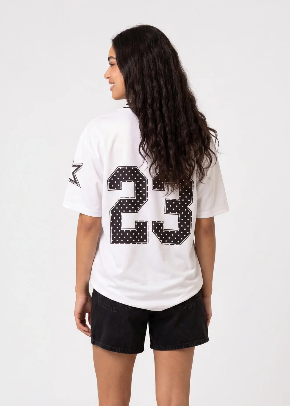 Pink Vanilla White Polka Dot Detail Sports Jersey - S/M Image 4