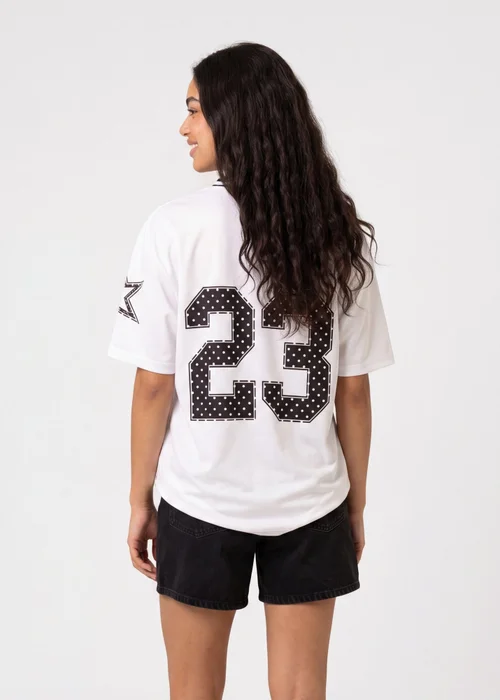 Pink Vanilla White Polka Dot Detail Sports Jersey - S/M Image 4