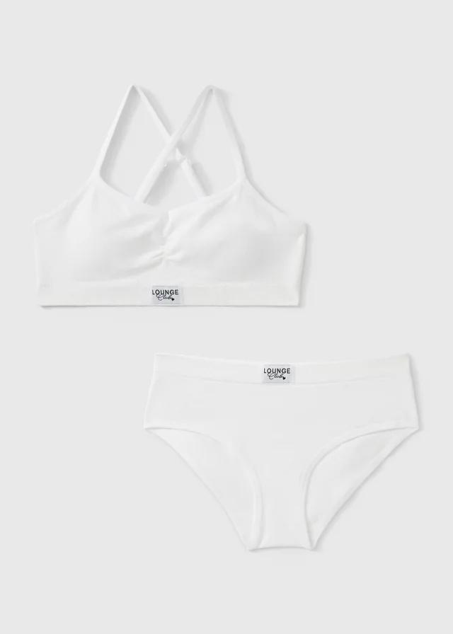 Girls White Seam Free Lingerie Set (6-13 yrs)