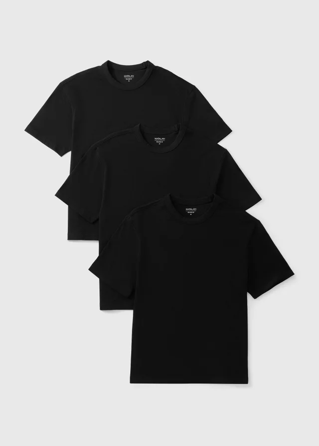 3 Pack Black Heavyweight T-Shirts