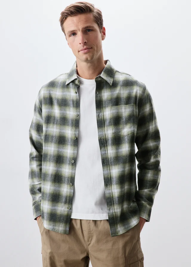 2 Pack Khaki & Burgundy Check Shirts