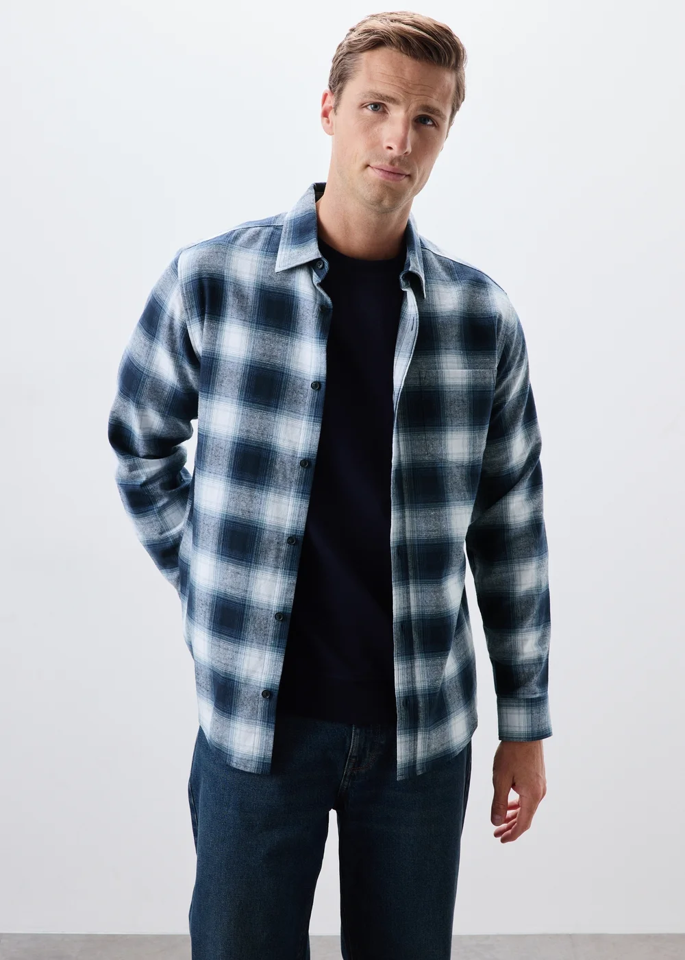 2 Pack Blue / Orange Check Flannel - Medium Image 2