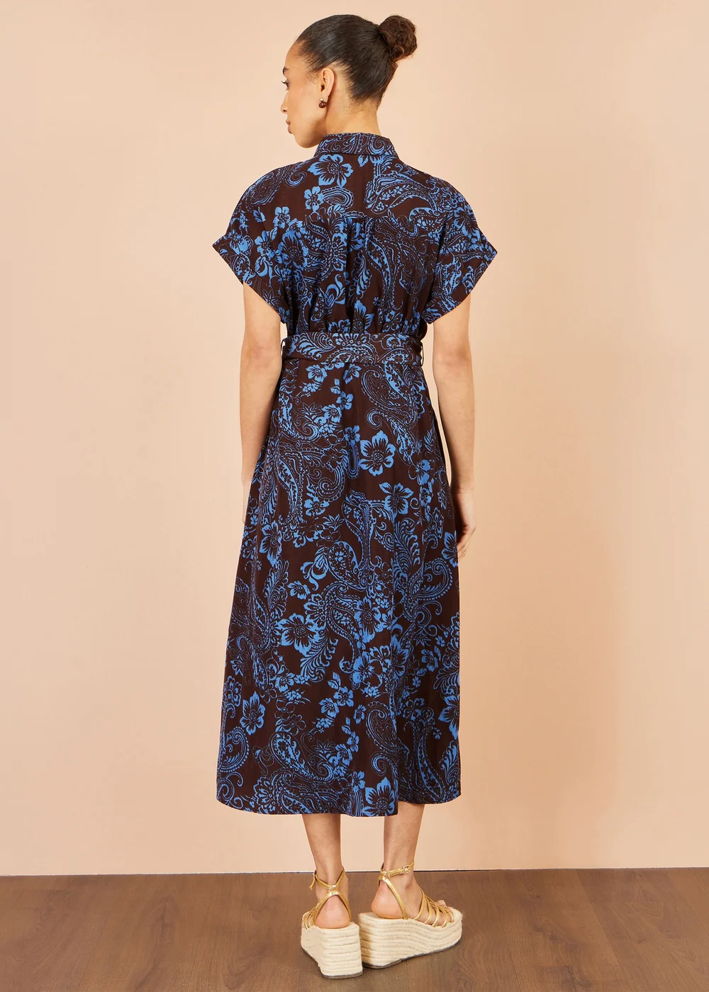 Yumi Brown Paisley Midi Shirt Dress - 20 Image 4