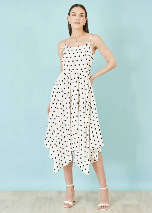 Yumi White Polka Dot Hankerchief Hem Dress - 12 Image 3