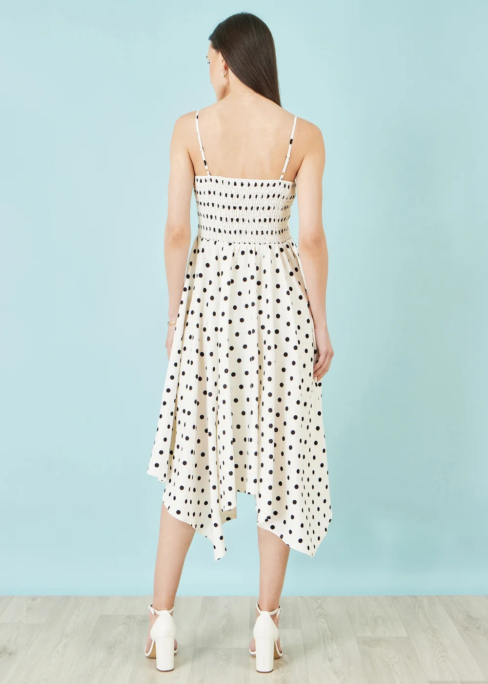 Yumi White Polka Dot Hankerchief Hem Dress - 12 Image 4