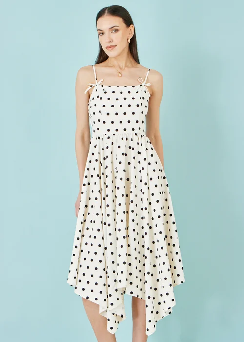 Yumi White Polka Dot Hankerchief Hem Dress - 12 Image 2