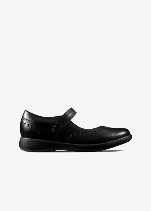Clarks School Etch Craft Kid Black Leather Narrow - 10.5 Infants Image 1