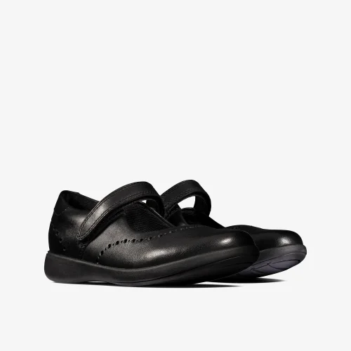 Clarks School Etch Craft Kid Black Leather Wide - 10 Infants Image 4