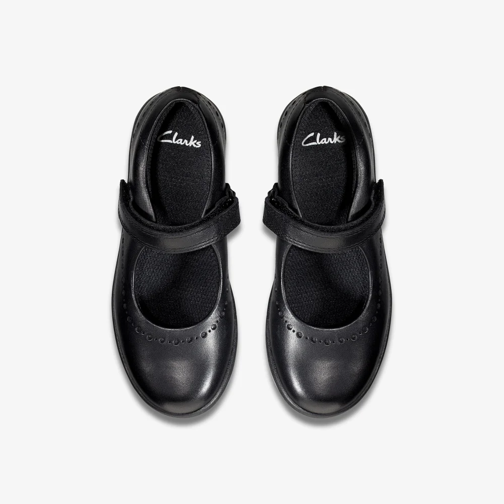 Clarks School Etch Craft Kid Black Leather Wide - 10 Infants Image 6