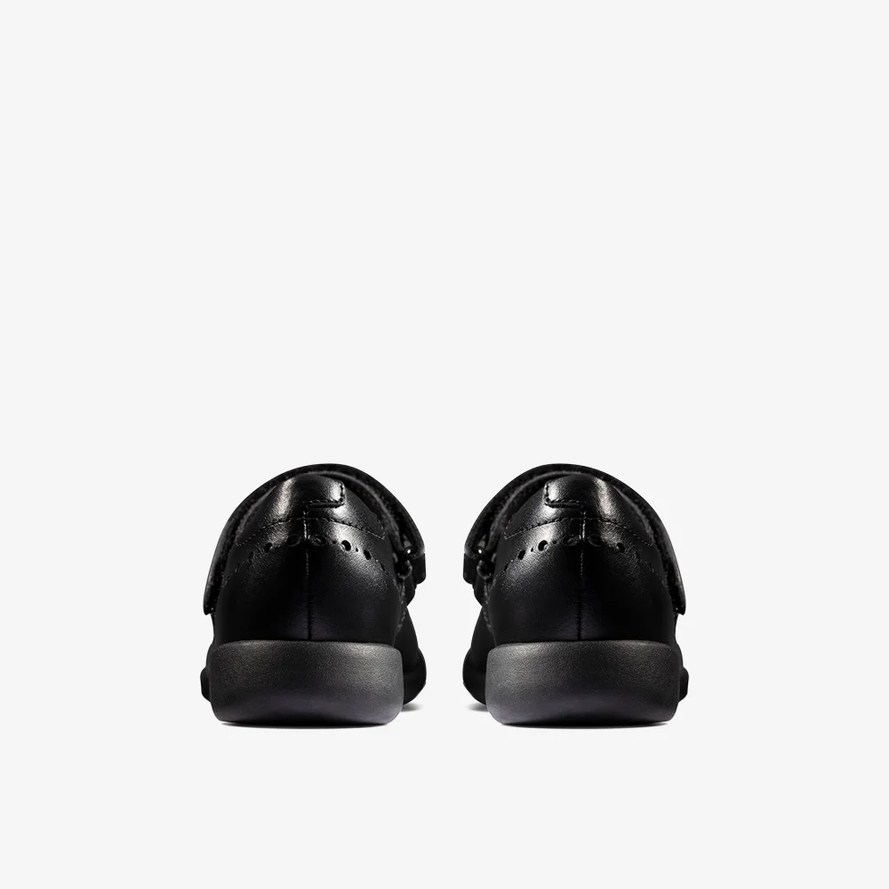 Clarks School Etch Craft Kid Black Leather Wide - 10 Infants Image 5